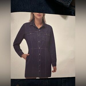 Frye Women's Denim Button Down Jean Dress Long Sleeve Sz L-NWT (Dec14)